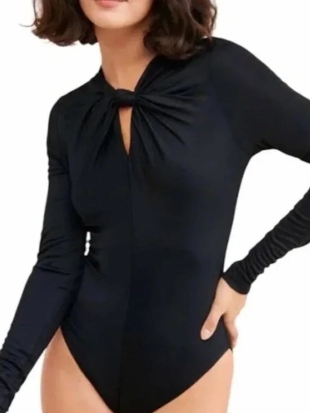 FARM Rio Black Long Sleeve Bodysuit